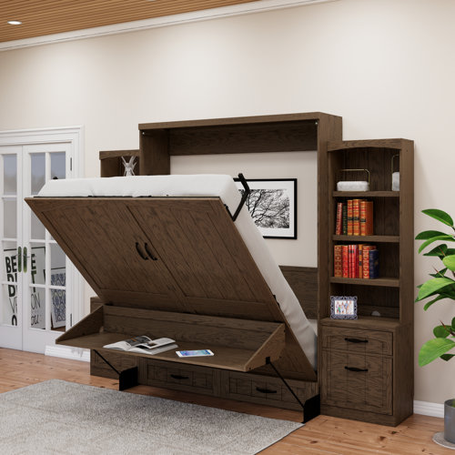 Hokku Designs Junxi Solid Wood Murphy Bed Wayfair